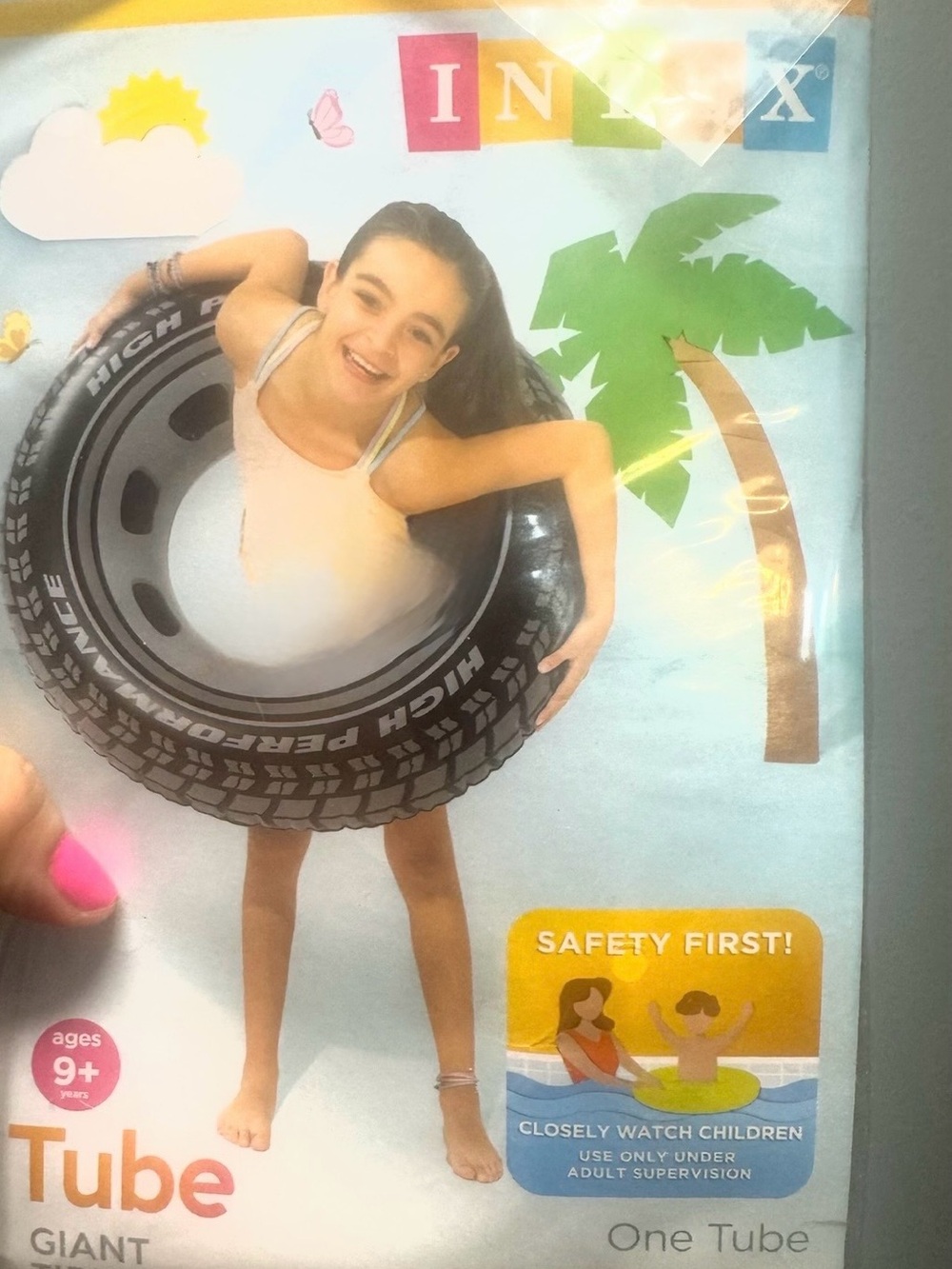 Black Tire Tube Swim Ring for Kids